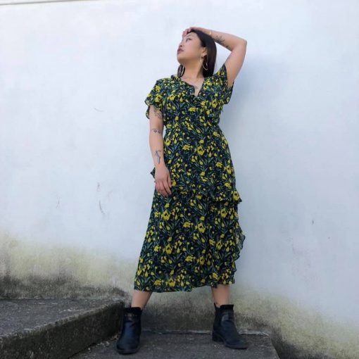 Risque Clothing RUBY Floral Ruffle Midi Dress