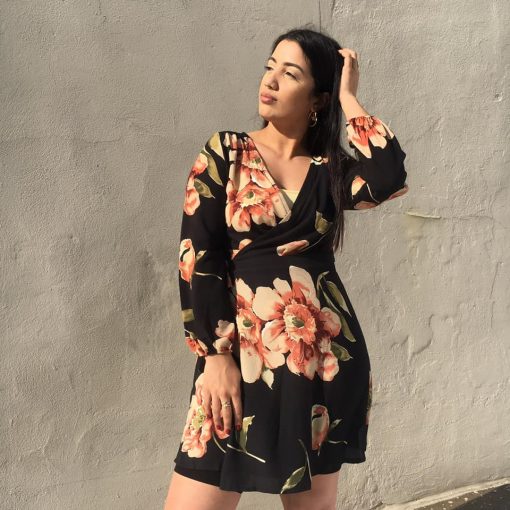 Risque TERRY Floral Wrap Dress Clothing