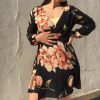 Risque TERRY Floral Wrap Dress Clothing
