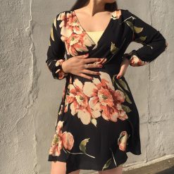 Risque TERRY Floral Wrap Dress Clothing