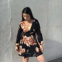 Risque TERRY Floral Wrap Dress Clothing