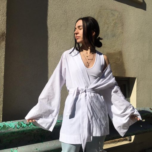 Risque Clothing GINA Linen Belted Wrap Jacket
