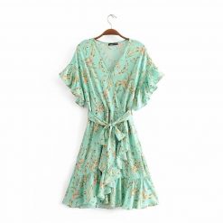 Risque KIKI Floral Wrap Belted Dress Clothing