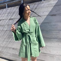 Risque Clothing GINA Linen Belted Wrap Jacket