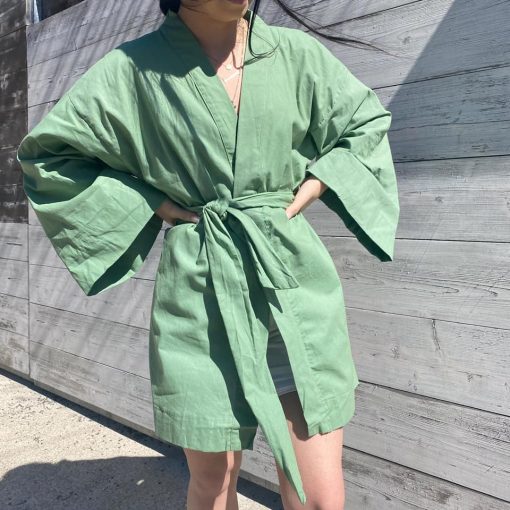 Risque Clothing GINA Linen Belted Wrap Jacket