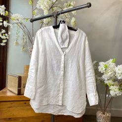 Luna Spring 2022 Collection VANESSA V Neck Linen Shirt