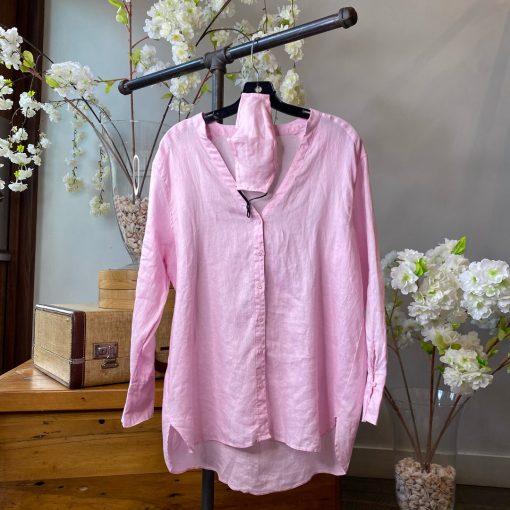 Luna Spring 2022 Collection VANESSA V Neck Linen Shirt