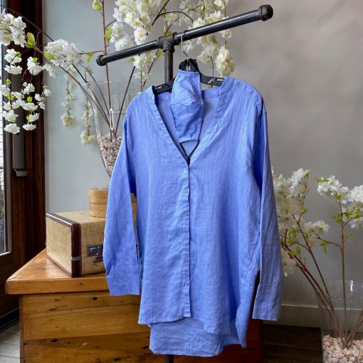 Luna Spring 2022 Collection VANESSA V Neck Linen Shirt