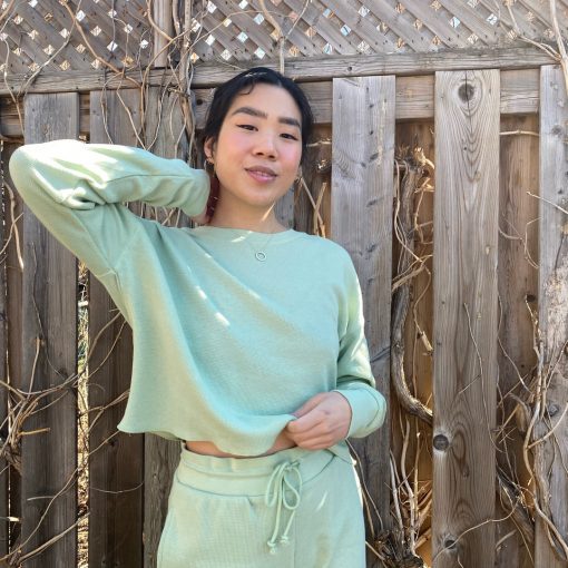 Coast To Coast ZURI Waffle Long Sleeve Crop Top