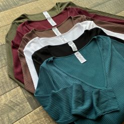 Coast To Coast JOI Ribbed Deep V-Neck Top