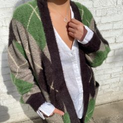 Risque FAY Fuzzy Jacquard Cardigan