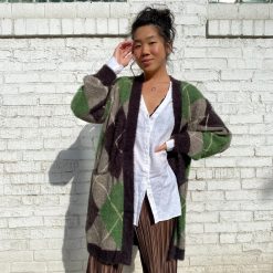 Risque FAY Fuzzy Jacquard Cardigan
