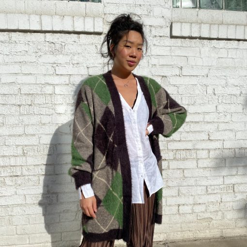 Risque FAY Fuzzy Jacquard Cardigan