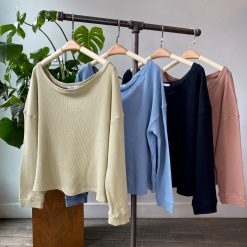 Risqué Clothing SERENA Waffle Scoop Neck Top