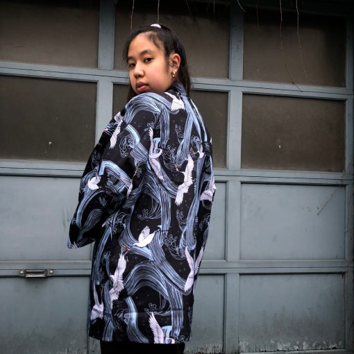 Luna Clothing JADE Crane Kimono