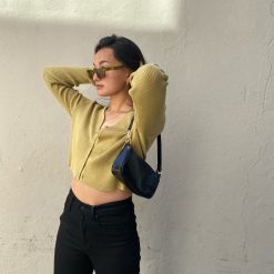 Risque Clothing EVVIE Cropped V Neck Cardigan
