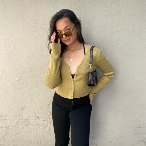 Risque Clothing EVVIE Cropped V Neck Cardigan