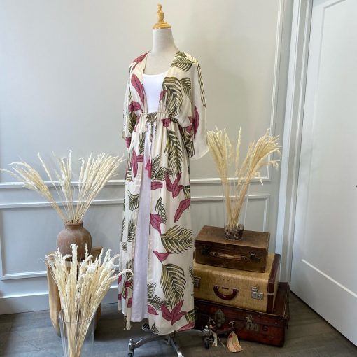 Risque MONET Palm Print Kimono Clothing