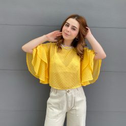 Risque ESME Ruffle Sleeve Top Clothing