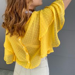 Risque ESME Ruffle Sleeve Top Clothing