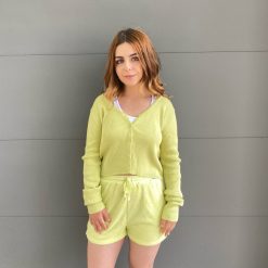 Risque Clothing EVVIE Cropped V Neck Cardigan