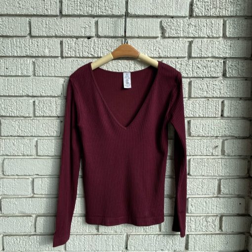 Coast To Coast JOI Ribbed Deep V-Neck Top