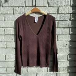 Coast To Coast JOI Ribbed Deep V-Neck Top