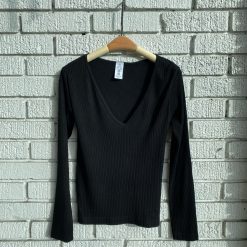 Coast To Coast JOI Ribbed Deep V-Neck Top
