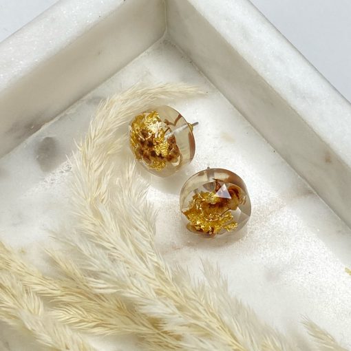 Risque GOLD Round Stud Earrings