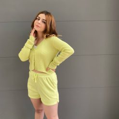 Risque Clothing EVVIE Cropped V Neck Cardigan