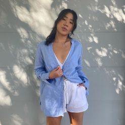 Luna Spring 2022 Collection VANESSA V Neck Linen Shirt