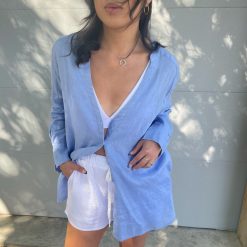 Luna Spring 2022 Collection VANESSA V Neck Linen Shirt
