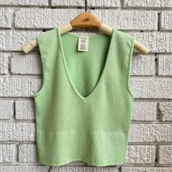 Coast To Coast Spring 2022 Collection Bamboo Deep V Ribbed Top