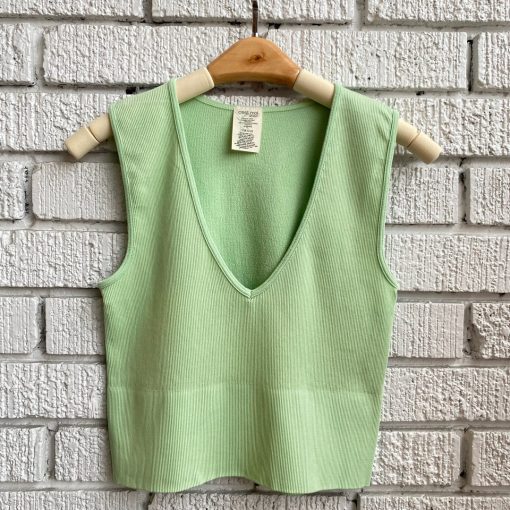 Coast To Coast Spring 2022 Collection Bamboo Deep V Ribbed Top