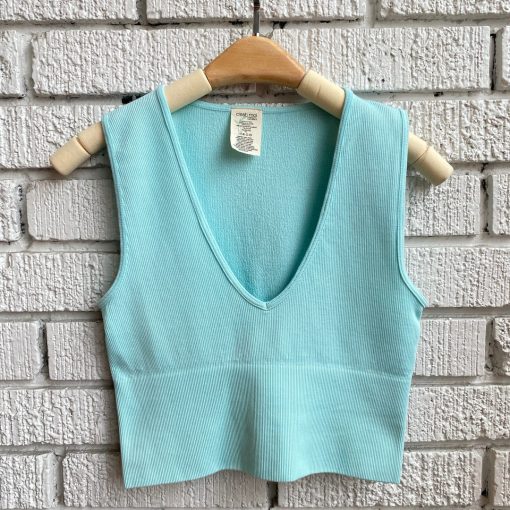 Coast To Coast Spring 2022 Collection Bamboo Deep V Ribbed Top