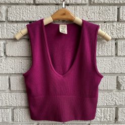 Coast To Coast Spring 2022 Collection Bamboo Deep V Ribbed Top