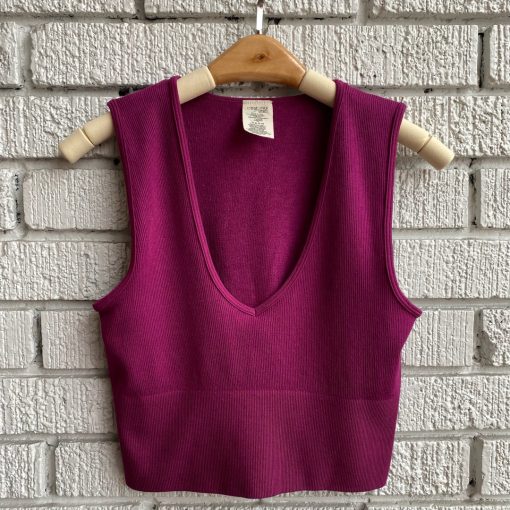 Coast To Coast Spring 2022 Collection Bamboo Deep V Ribbed Top