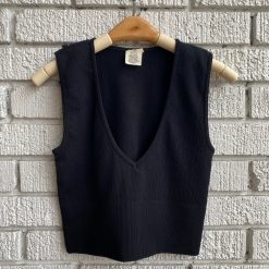 Coast To Coast Spring 2022 Collection Bamboo Deep V Ribbed Top