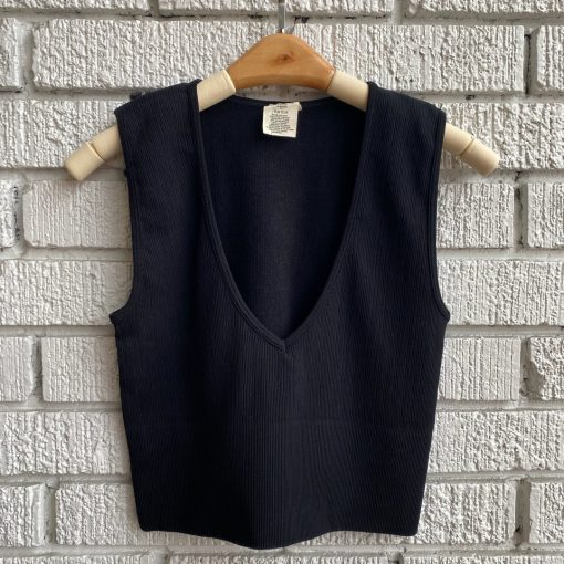 Coast To Coast Spring 2022 Collection Bamboo Deep V Ribbed Top