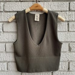 Coast To Coast Spring 2022 Collection Bamboo Deep V Ribbed Top