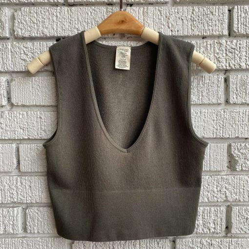 Coast To Coast Spring 2022 Collection Bamboo Deep V Ribbed Top