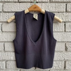 Coast To Coast Spring 2022 Collection Bamboo Deep V Ribbed Top