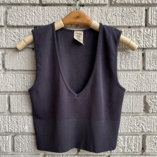 Coast To Coast Spring 2022 Collection Bamboo Deep V Ribbed Top