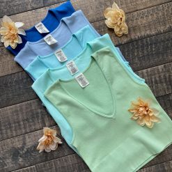 Coast To Coast Spring 2022 Collection Bamboo Deep V Ribbed Top