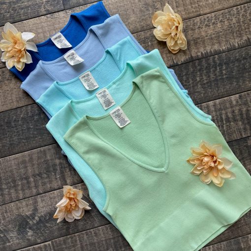 Coast To Coast Spring 2022 Collection Bamboo Deep V Ribbed Top