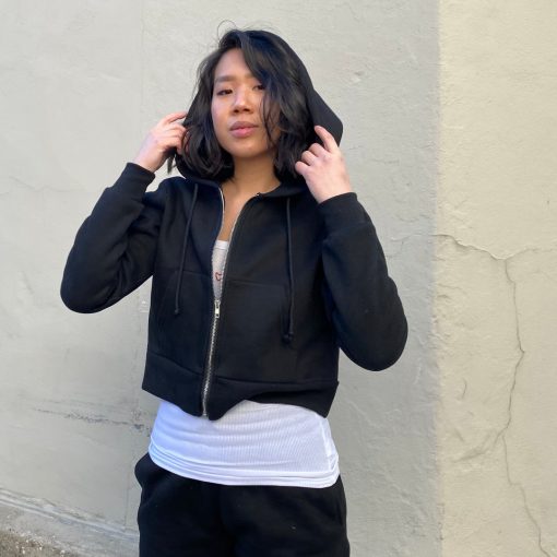 Luna GIRLFRIEND Crop Zip Hoodie Clothing