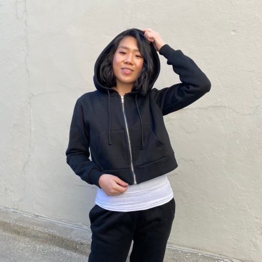 Luna GIRLFRIEND Crop Zip Hoodie Clothing