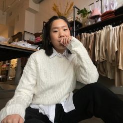 Luna Clothing FRANCES Crew Cable Knit Sweater