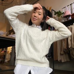 Luna Clothing FRANCES Crew Cable Knit Sweater
