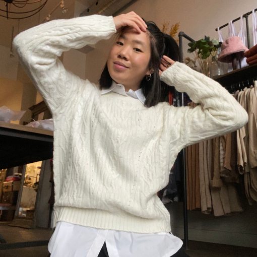 Luna Clothing FRANCES Crew Cable Knit Sweater
